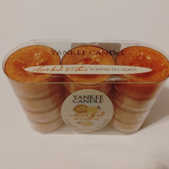 Yankee Candle Scented Tealight Candles Clove Bud & Citrus 12 Pack Lot BNIP - Picture 5 of 6